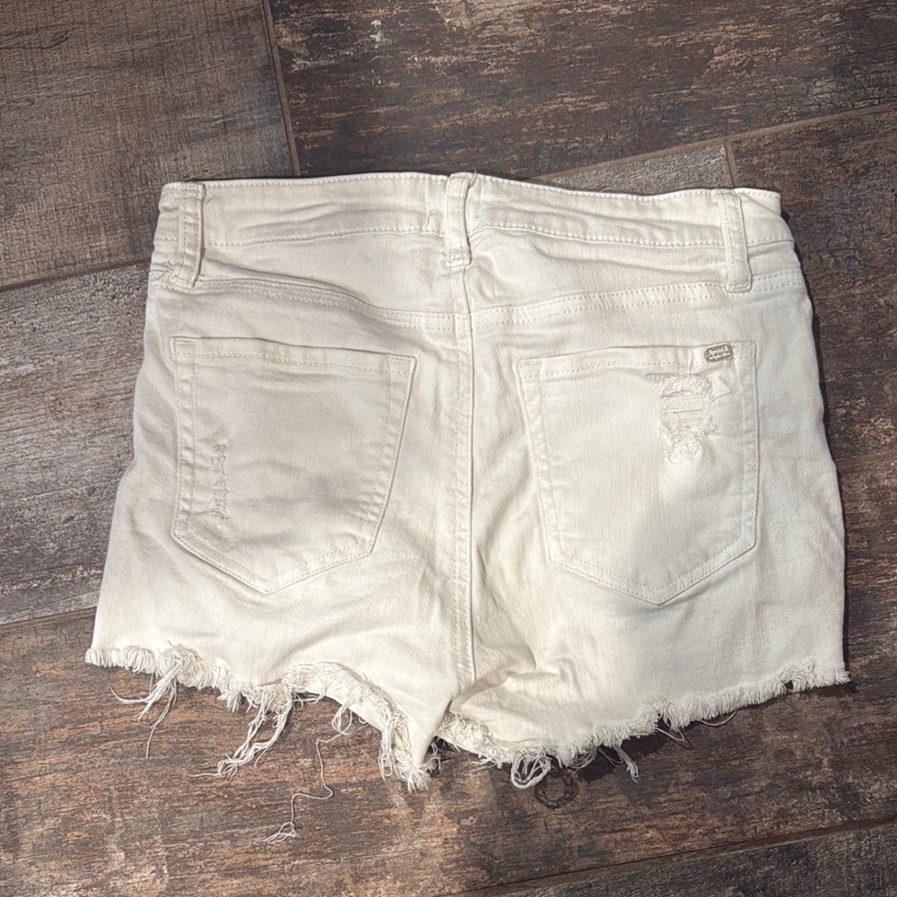 Distressed White Denim Shorts - Picture 2 of 2
